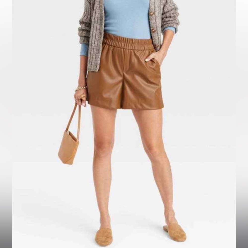 Brown Leather shorts